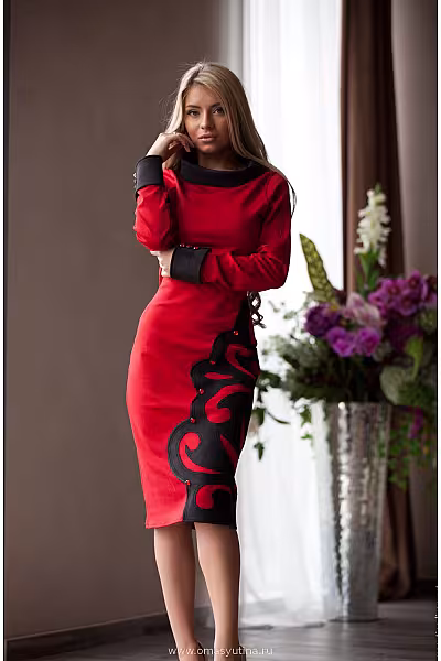 Платье "Художница" red