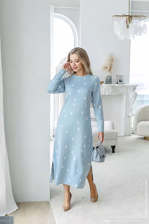 Платье "Горошинка" blue