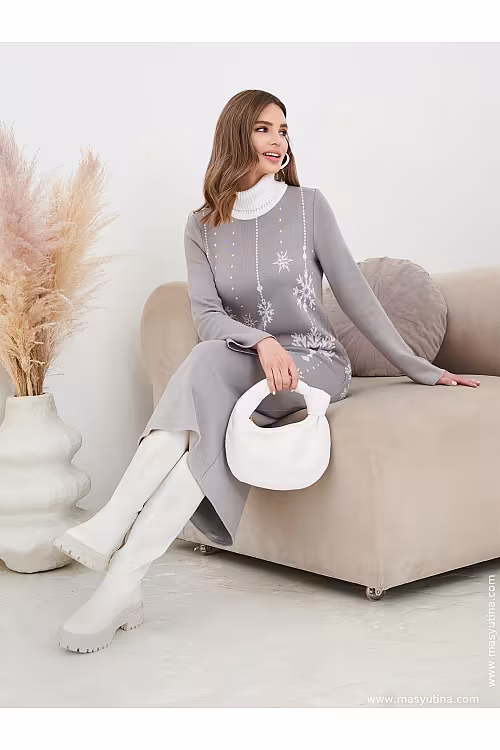 Платье "Снежана" серое